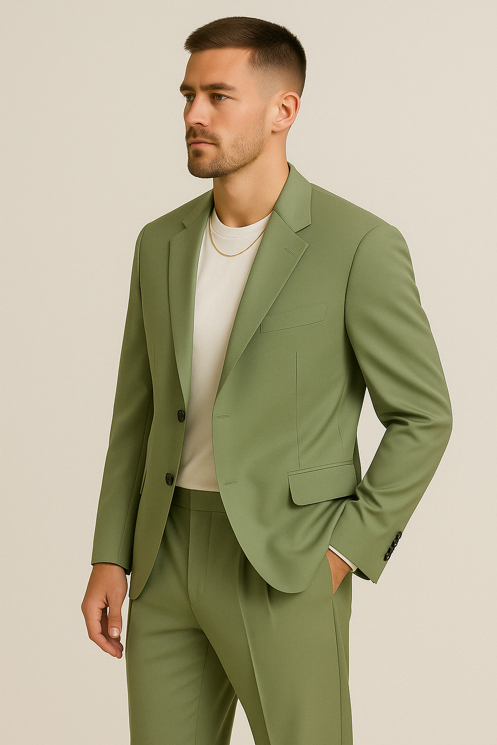 Grüner Herrenanzug Zweiteiler – Modern Fit für Hochzeit & Business