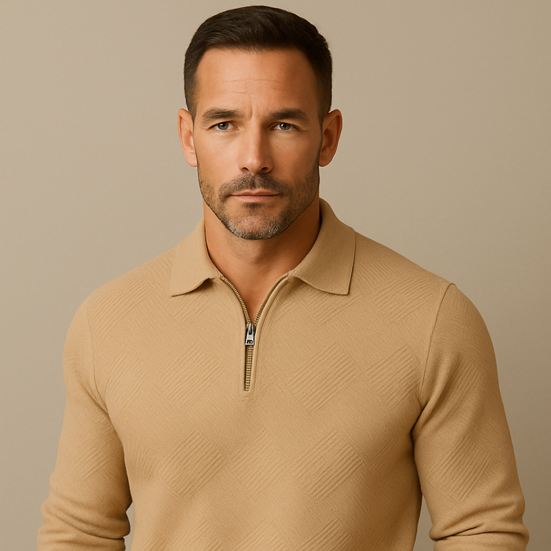 Marcelo Herren Poloshirt mit Reißverschluss