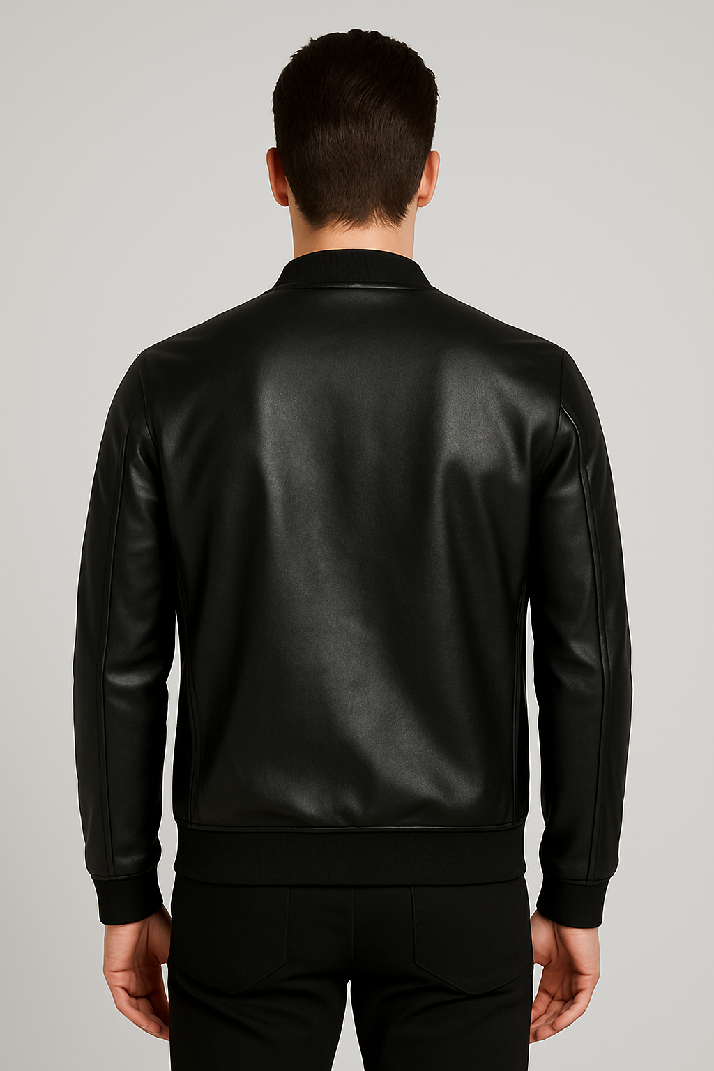 Herren Lederjacke in Schwarz – Klassischer Bomberstyle für jeden Anlass