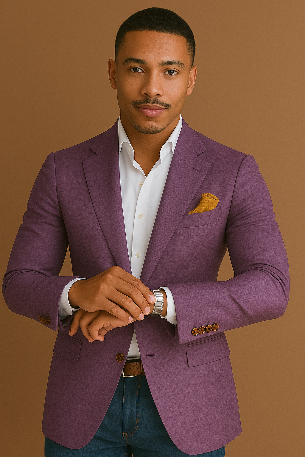 Herren Sakko Polyester Tailliert Business