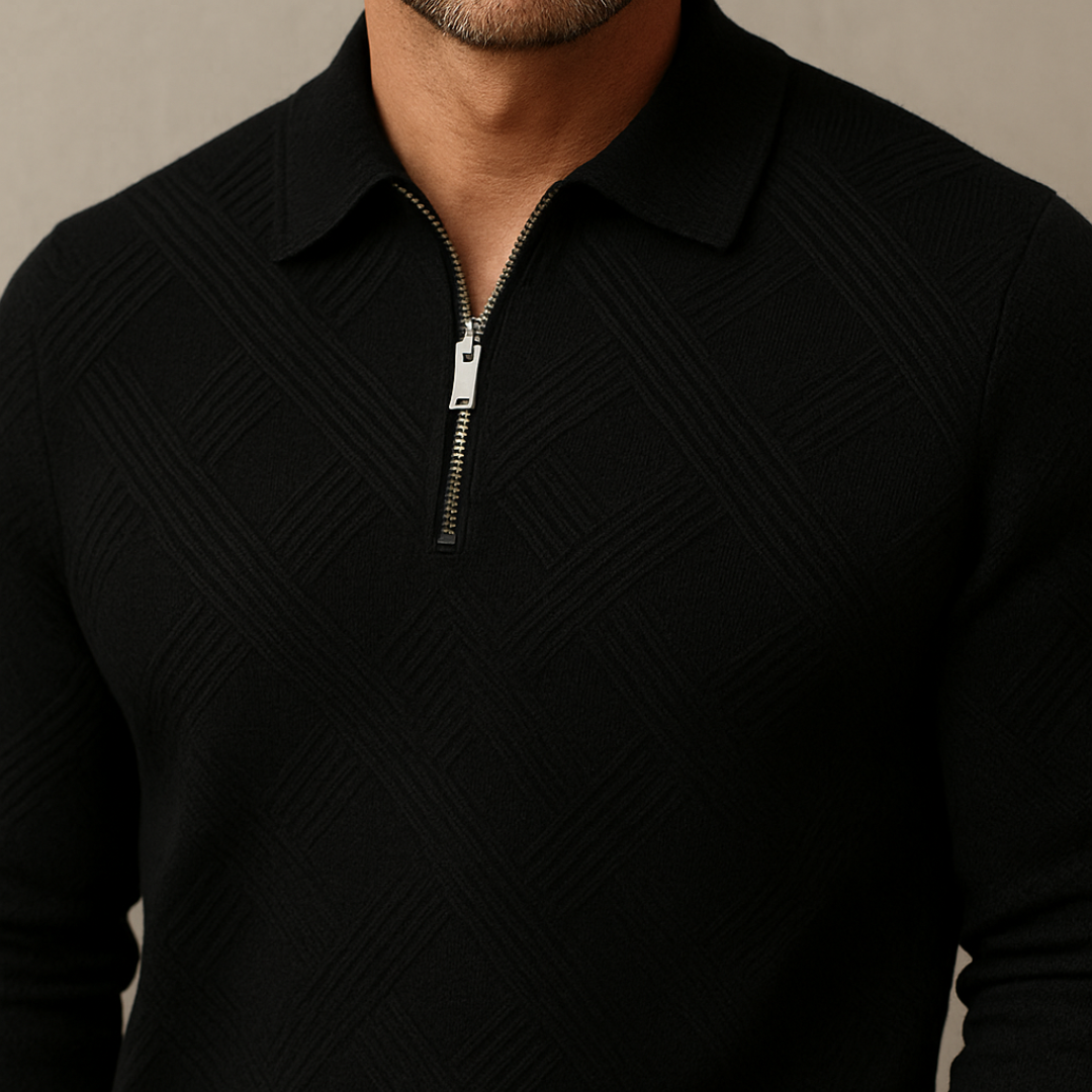 Marcelo Herren Poloshirt mit Reißverschluss