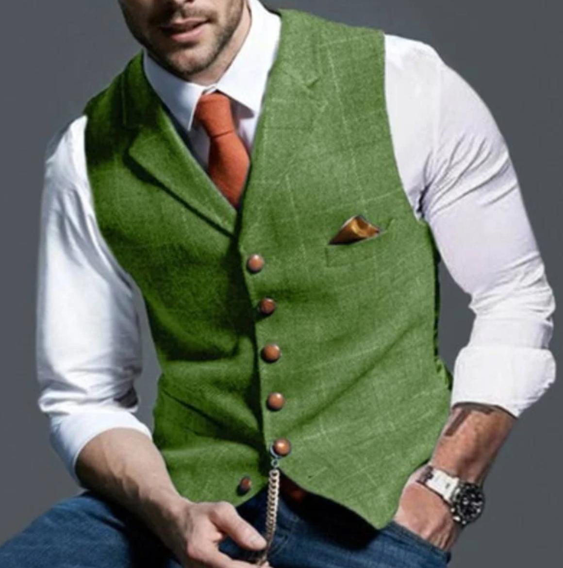 Elegante Herren Weste – Vintage Business Look für Hochzeit & Büro
