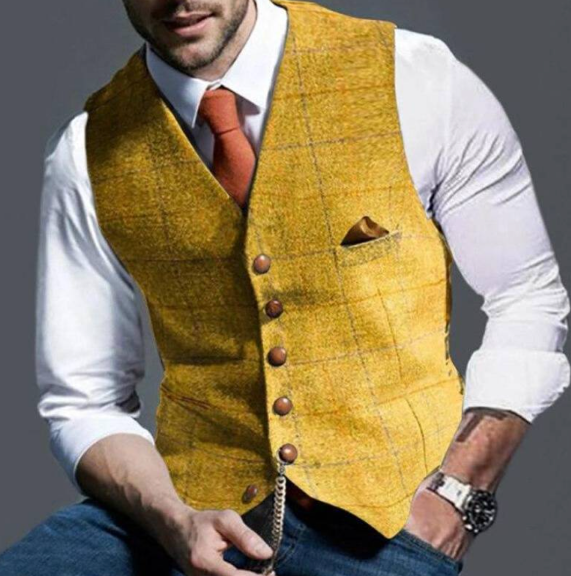 Elegante Herren Weste – Vintage Business Look für Hochzeit & Büro