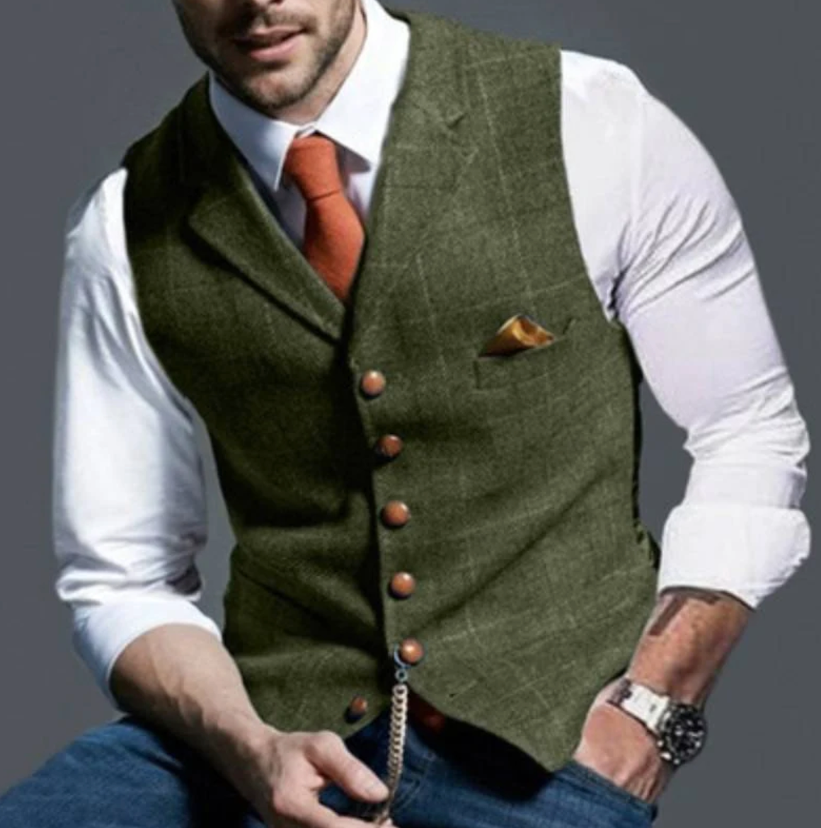 Elegante Herren Weste – Vintage Business Look für Hochzeit & Büro