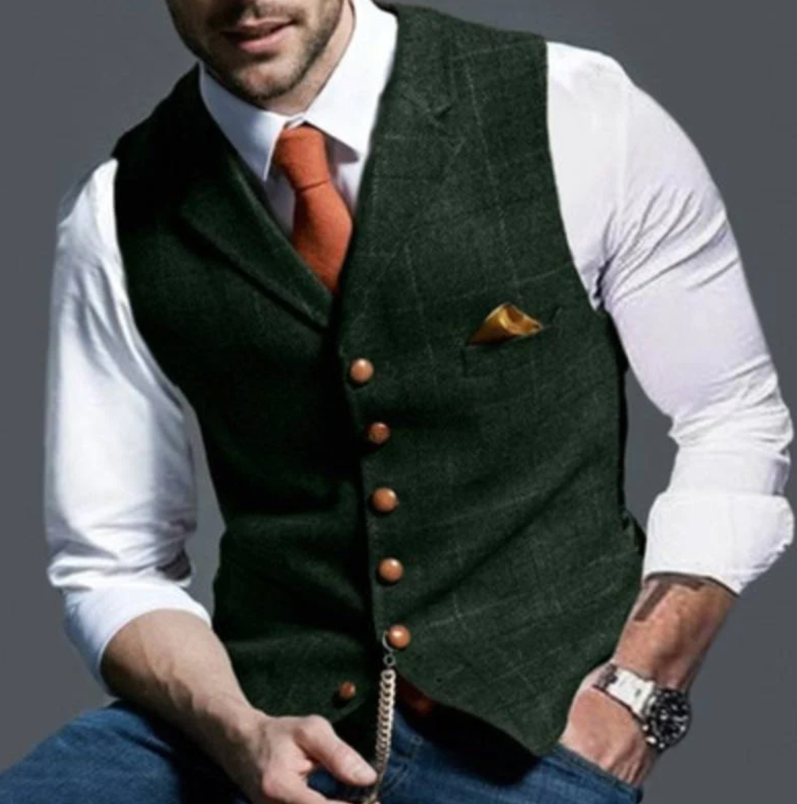 Elegante Herren Weste – Vintage Business Look für Hochzeit & Büro
