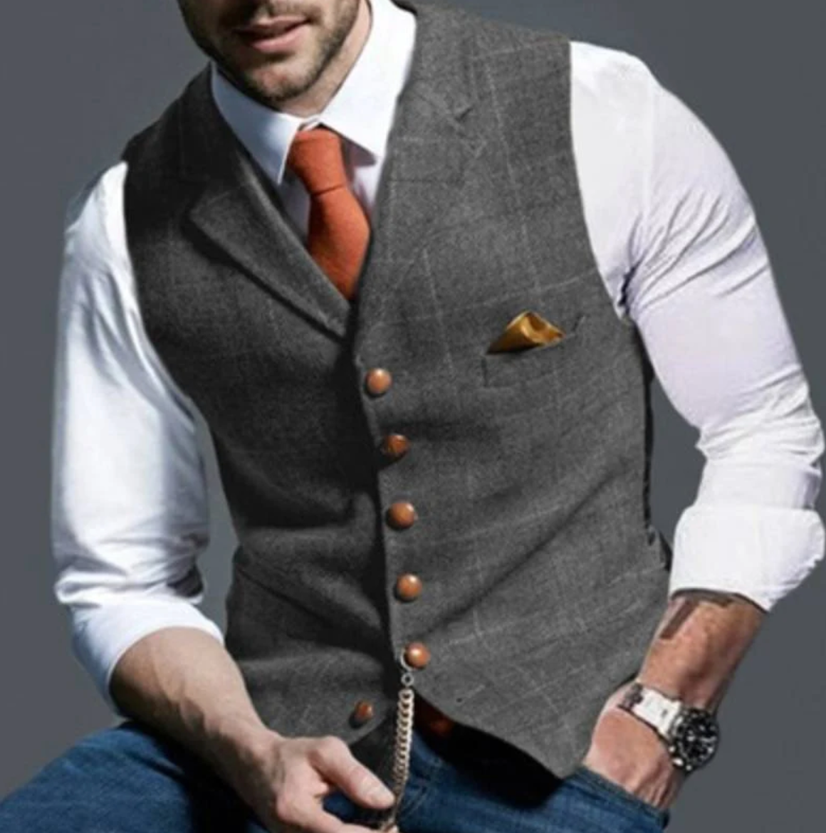 Elegante Herren Weste – Vintage Business Look für Hochzeit & Büro