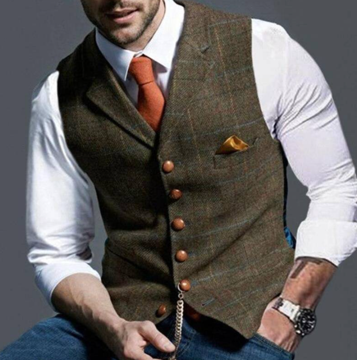Elegante Herren Weste – Vintage Business Look für Hochzeit & Büro