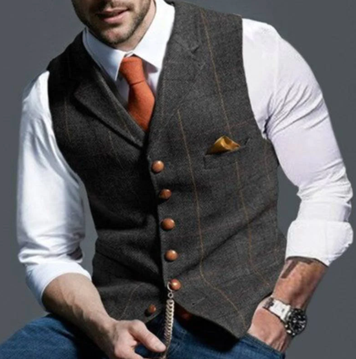 Elegante Herren Weste – Vintage Business Look für Hochzeit & Büro