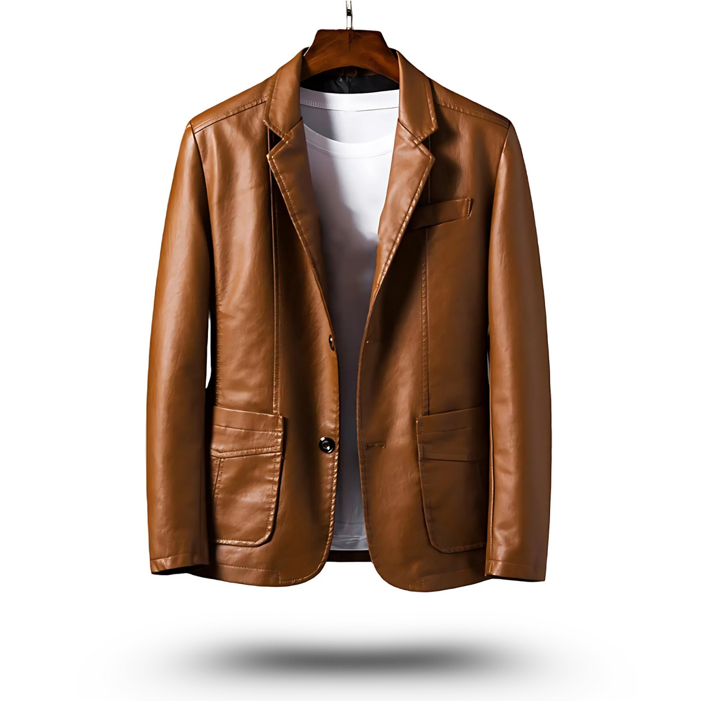 Herrenjacke Schwarz Größe M PU-Leder Figurbetont Stilvoll für Freizeit und Business-4