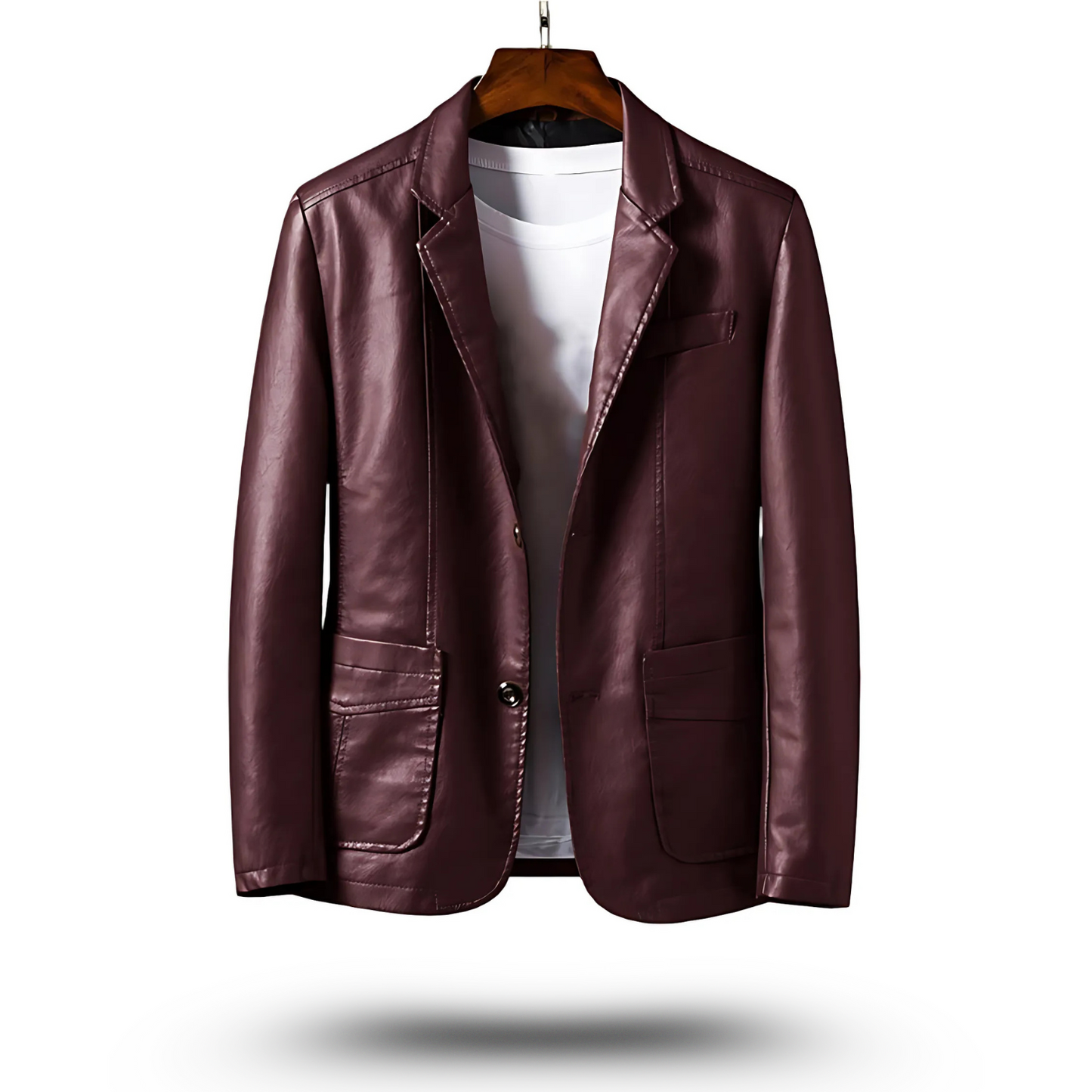 Herrenjacke Schwarz Größe M PU-Leder Figurbetont Stilvoll für Freizeit und Business-6