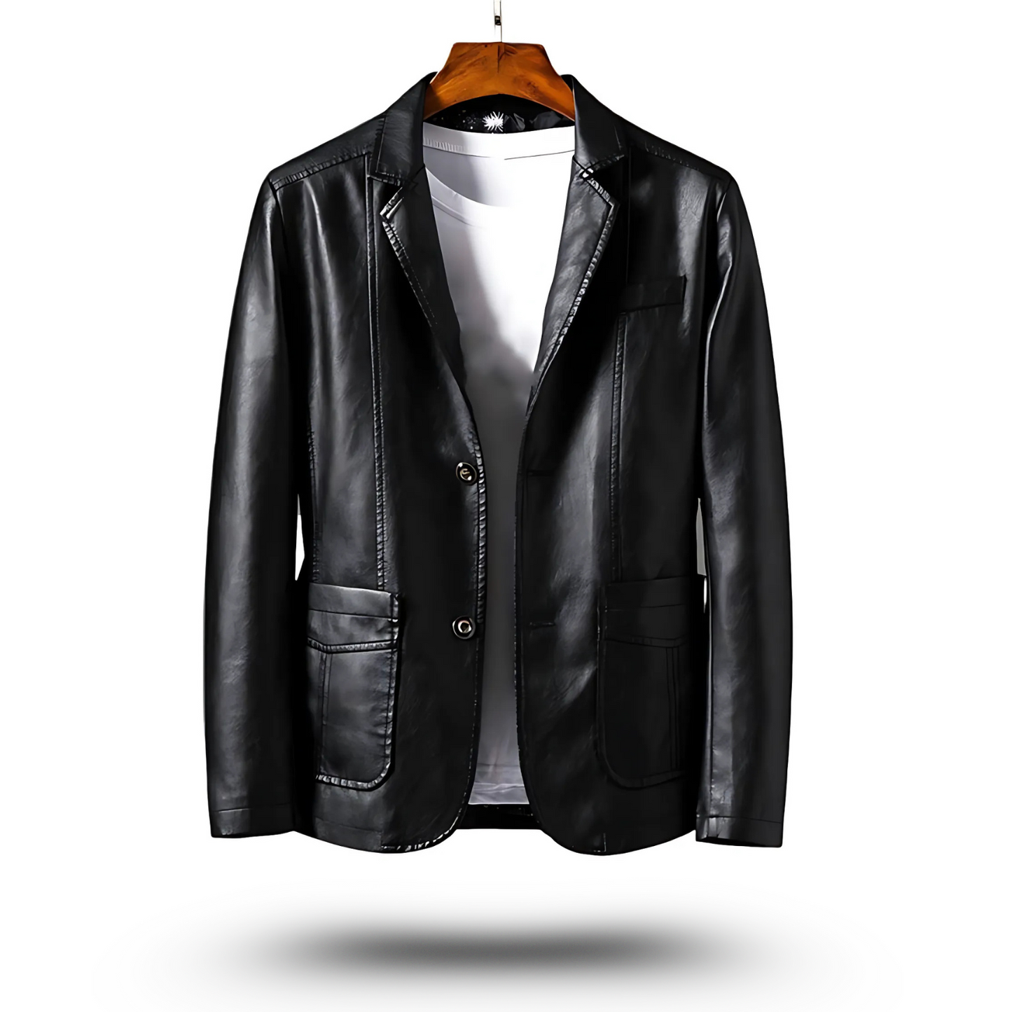 Herrenjacke Schwarz Größe M PU-Leder Figurbetont Stilvoll für Freizeit und Business-1