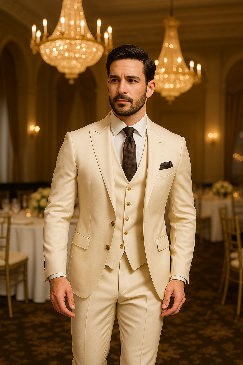 Premium Herren Anzugset 3-teilig für Hochzeit und formelle Anlässe