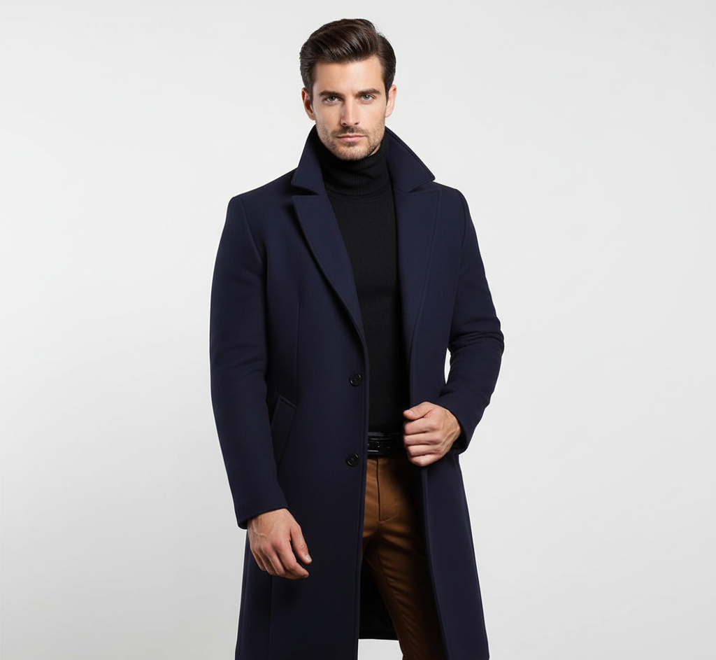 Langer Herren Trenchcoat – Lässiger Mantel