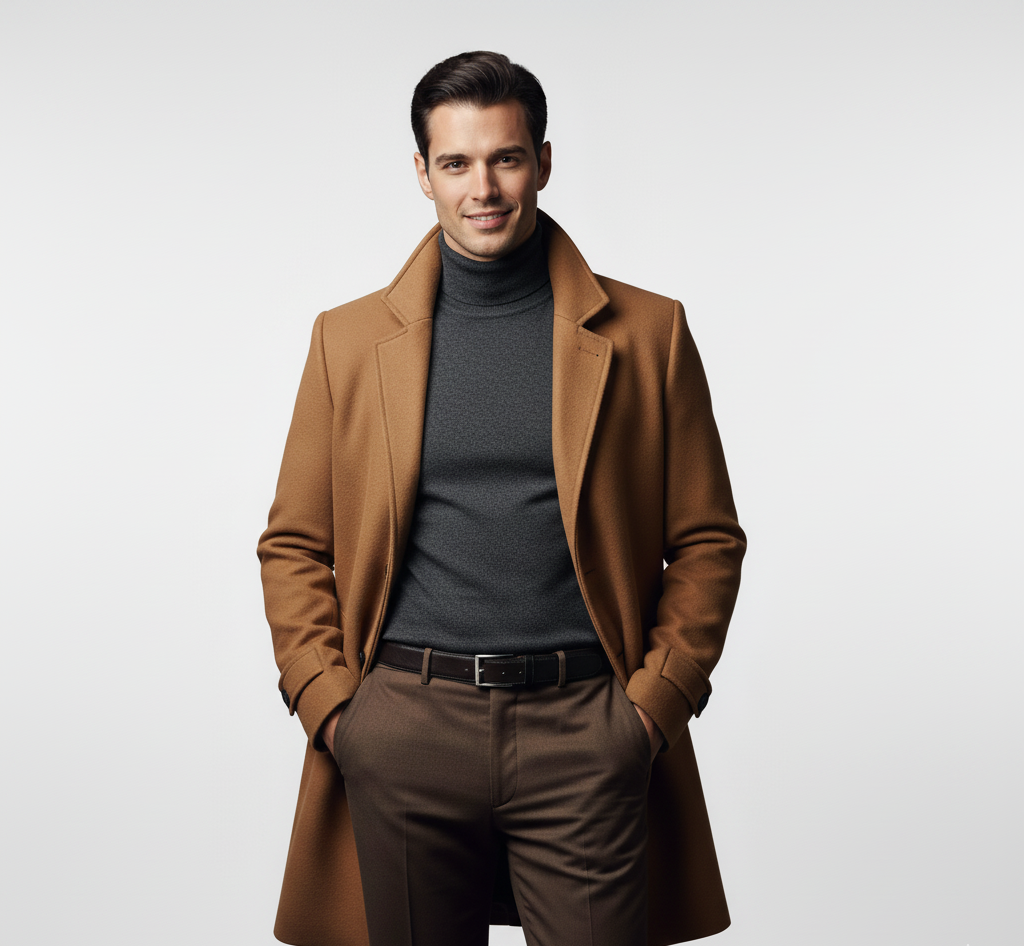 Langer Herren Trenchcoat – Lässiger Mantel
