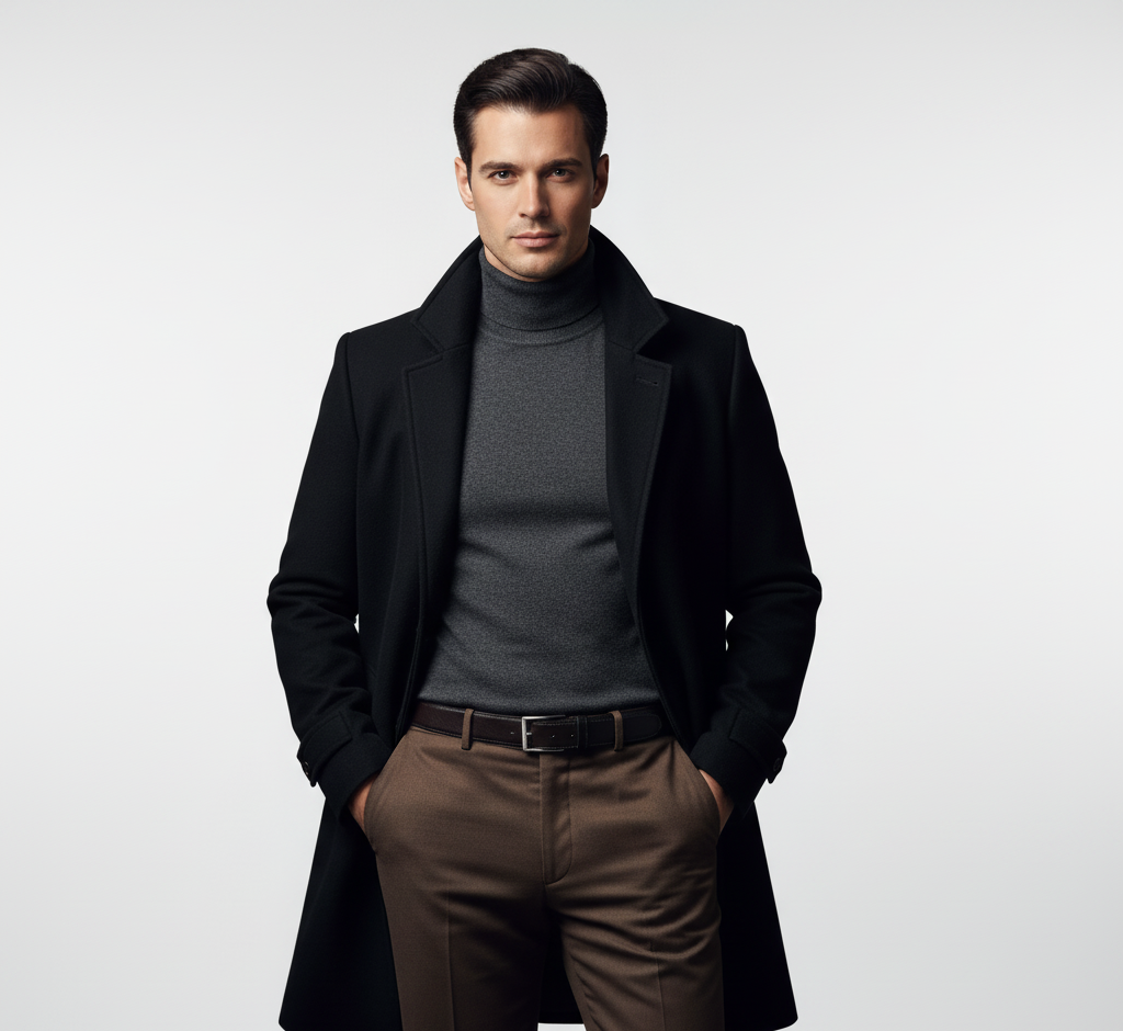 Langer Herren Trenchcoat – Lässiger Mantel