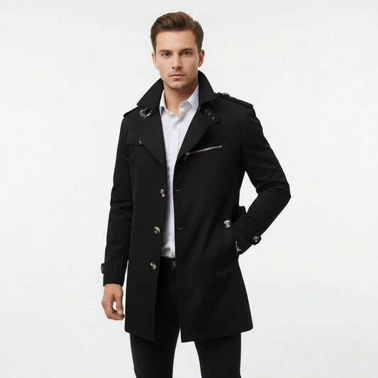Herren Trenchcoat  – Eleganter Mantel für Business & Freizeit