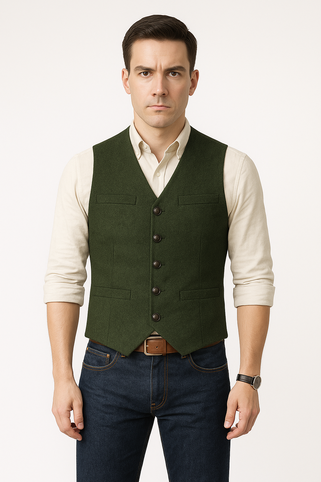Herren Weste Schwarz Größe M Polyester Tailliert-3