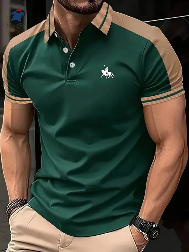 Herren Polo Shirt Blau Größe M Baumwolle Kurzarm Poloshirt 2
