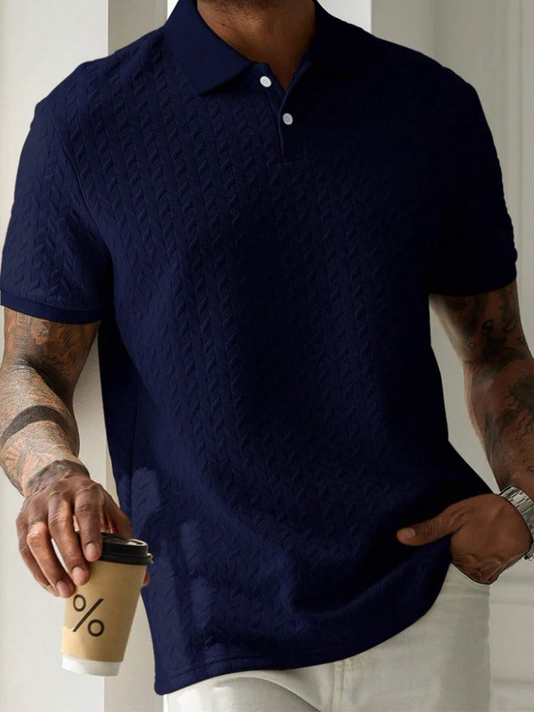 Herren Polo Shirt Blau Größe M Baumwolle Kurzarm Poloshirt 4