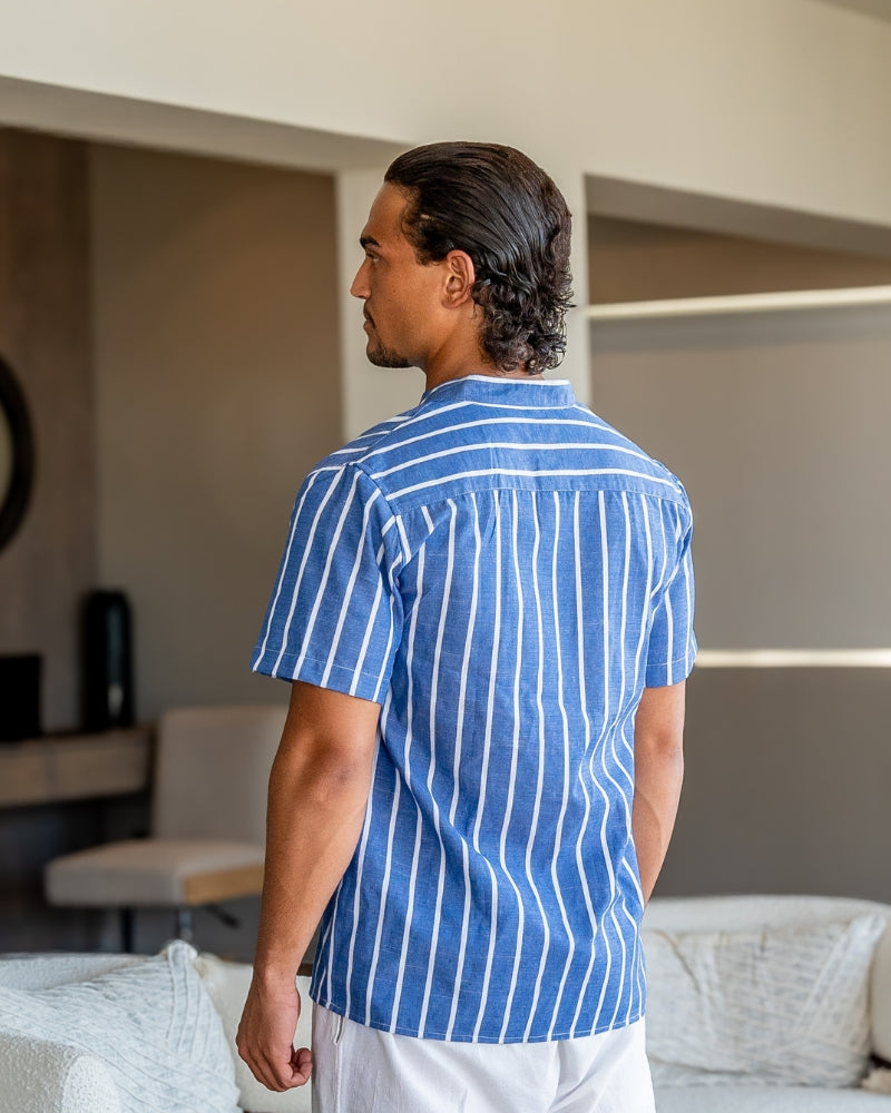 Herren Polo Shirt Blau Größe M 100% Bio-Baumwolle-2