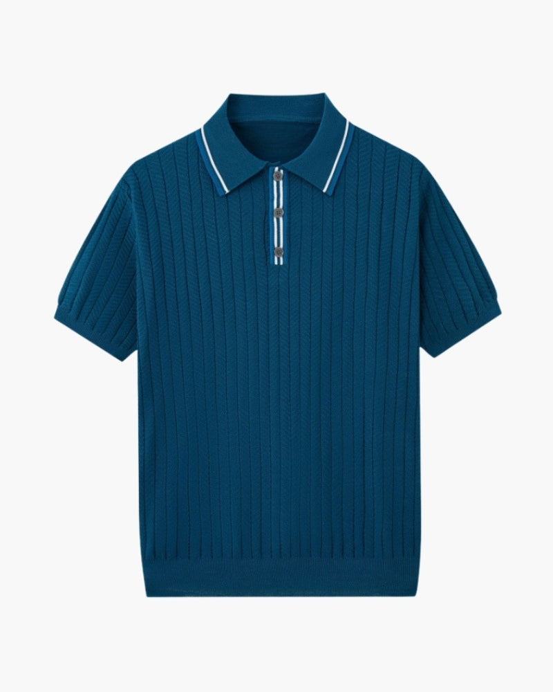 Herren Poloshirt Hellblau Größe M Viskose-Polyester-Mischung-4