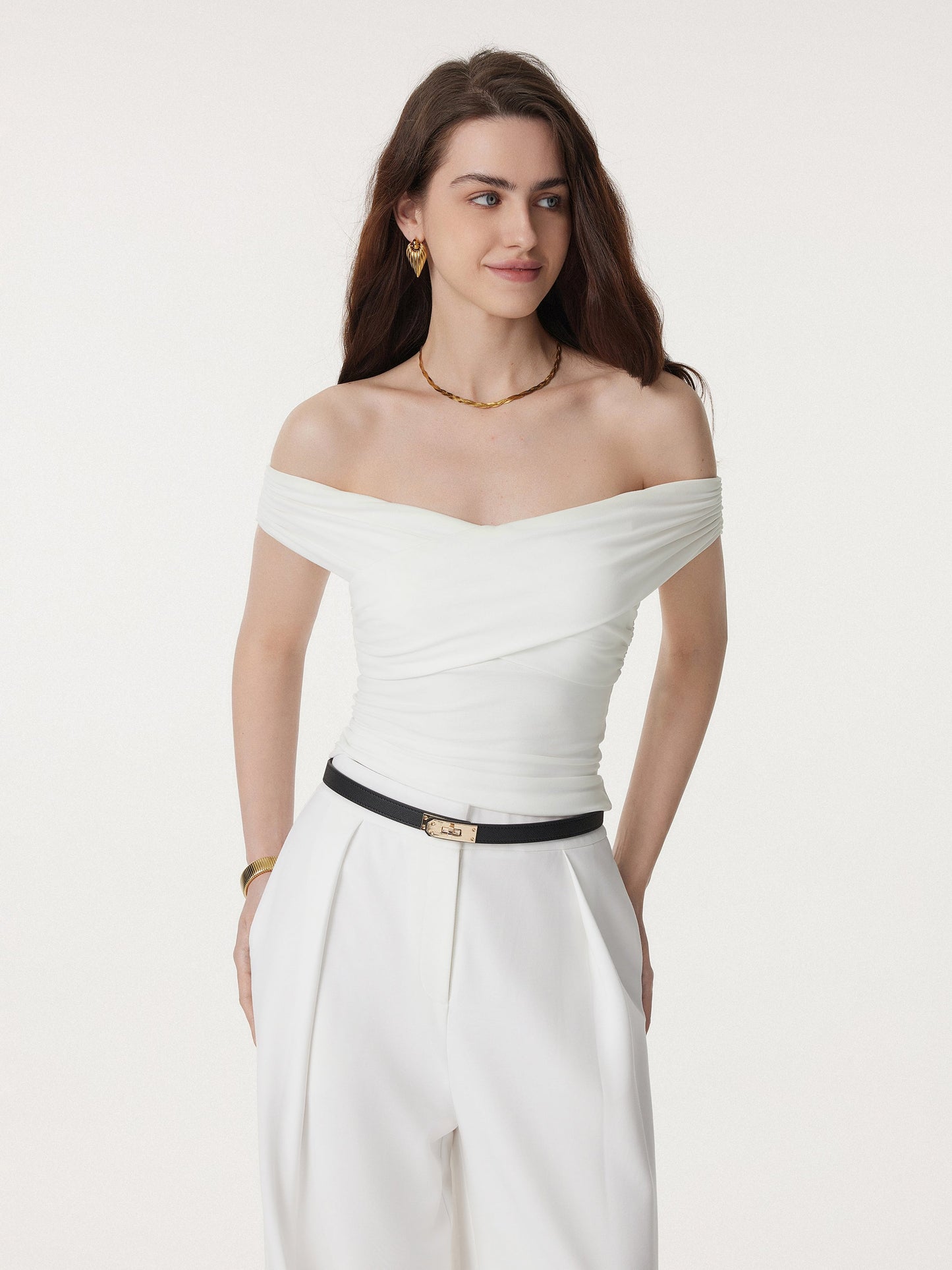 Kreuzschlinge Off-Shoulder Neues Luftiges Brami-Top 6