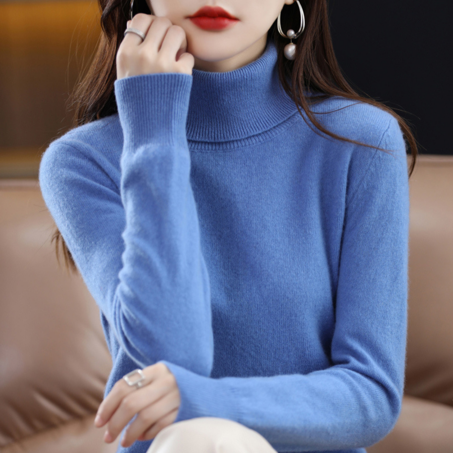 Luxe Kaschmir Damen Rollkragenpullover - Elena 1