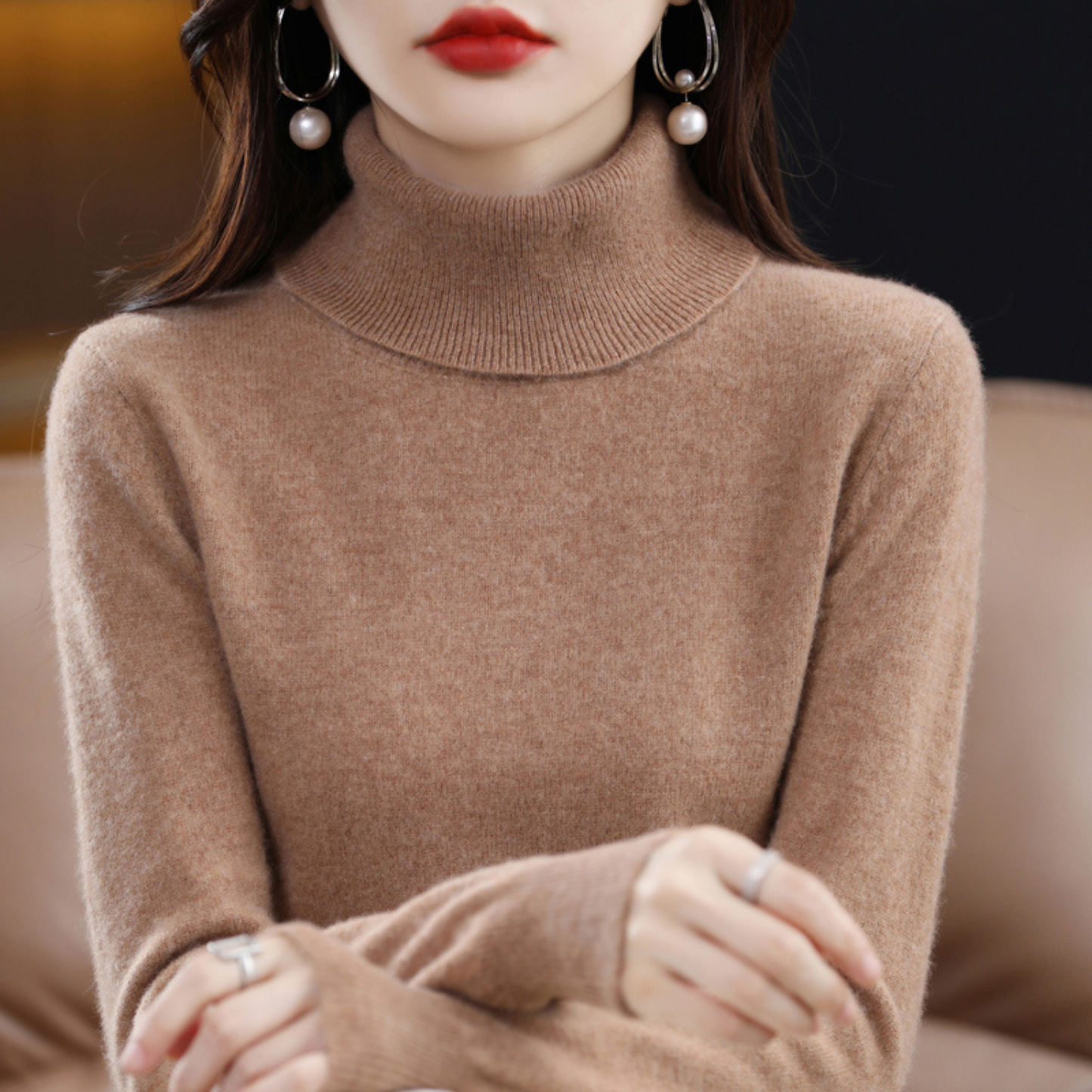 Luxe Kaschmir Damen Rollkragenpullover - Elena 11