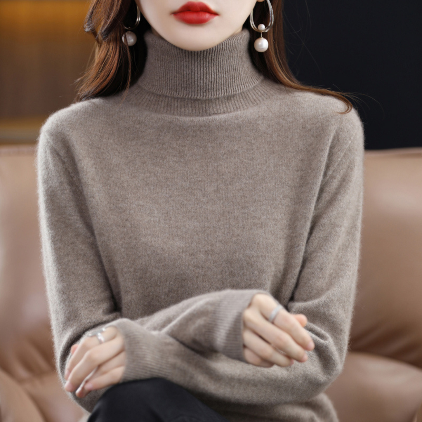 Luxe Kaschmir Damen Rollkragenpullover - Elena 13