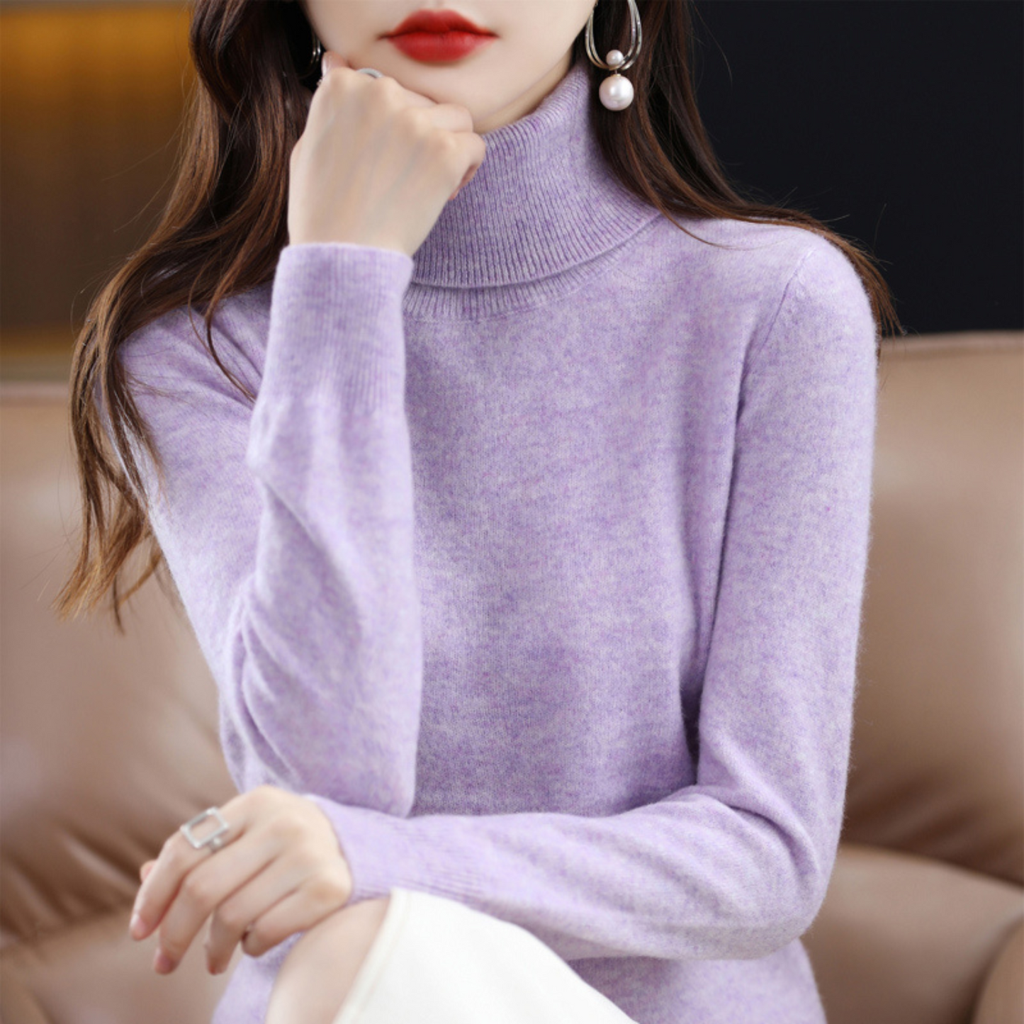 Luxe Kaschmir Damen Rollkragenpullover - Elena 4