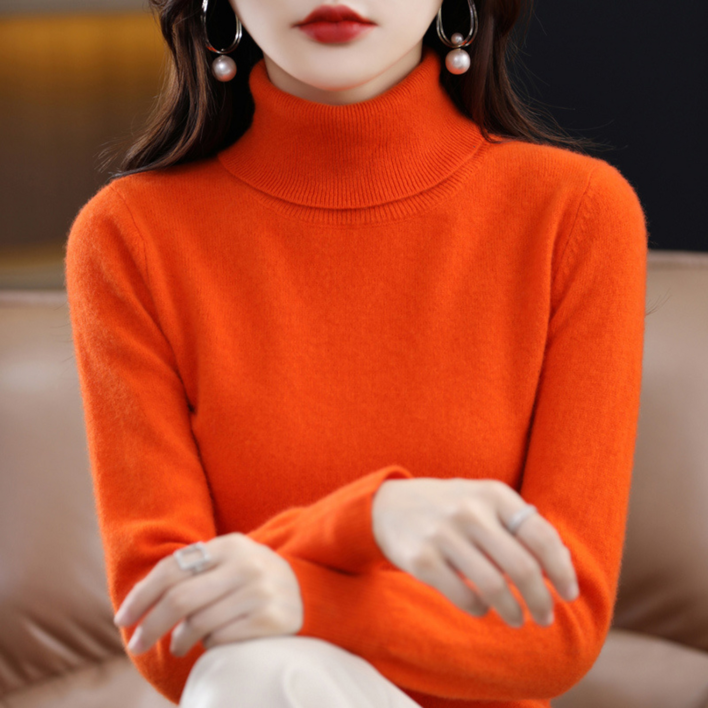 Luxe Kaschmir Damen Rollkragenpullover - Elena 8