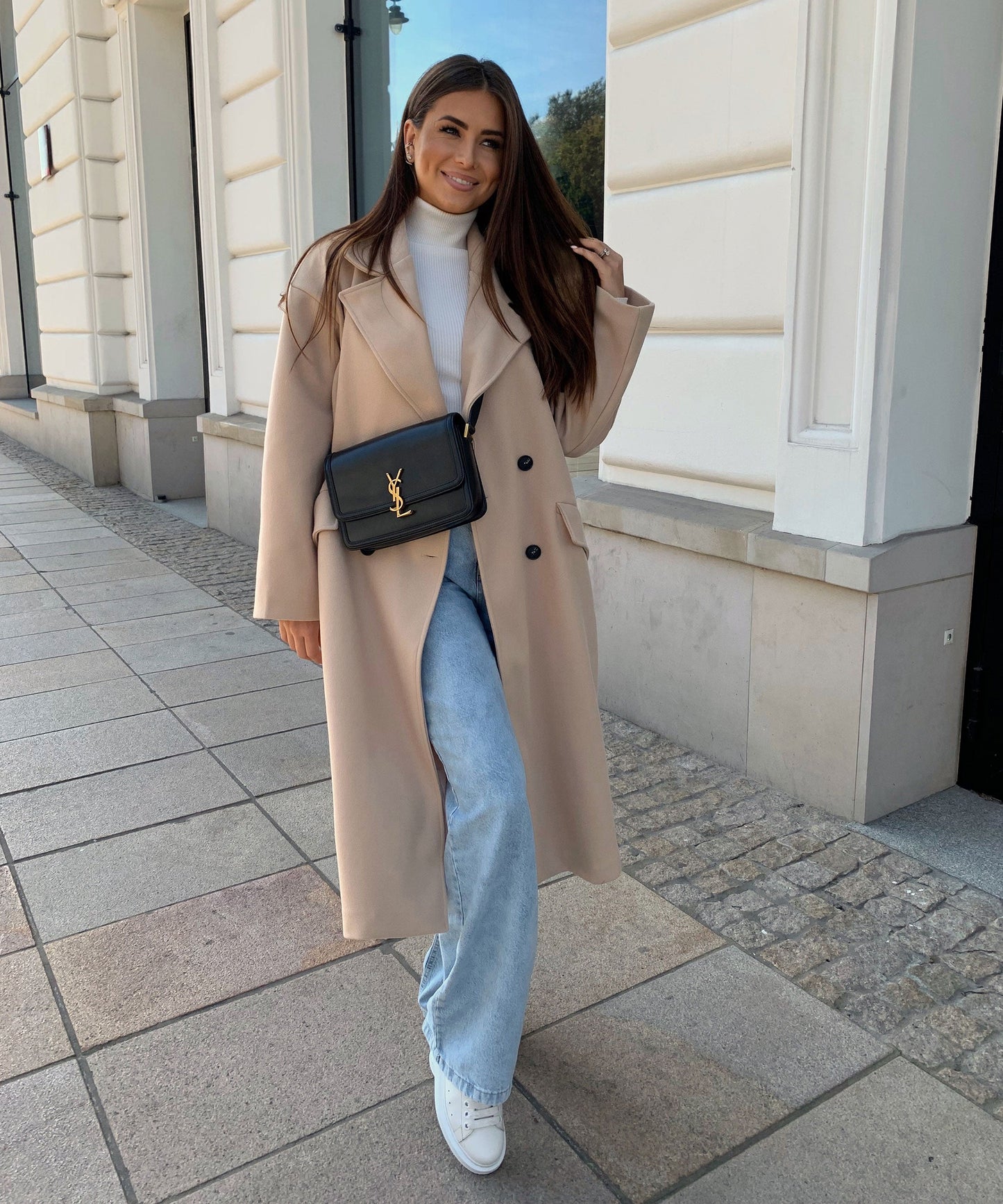 Oversize Mantel Damen mit Schleifen – Trendiger Mantel für Damen