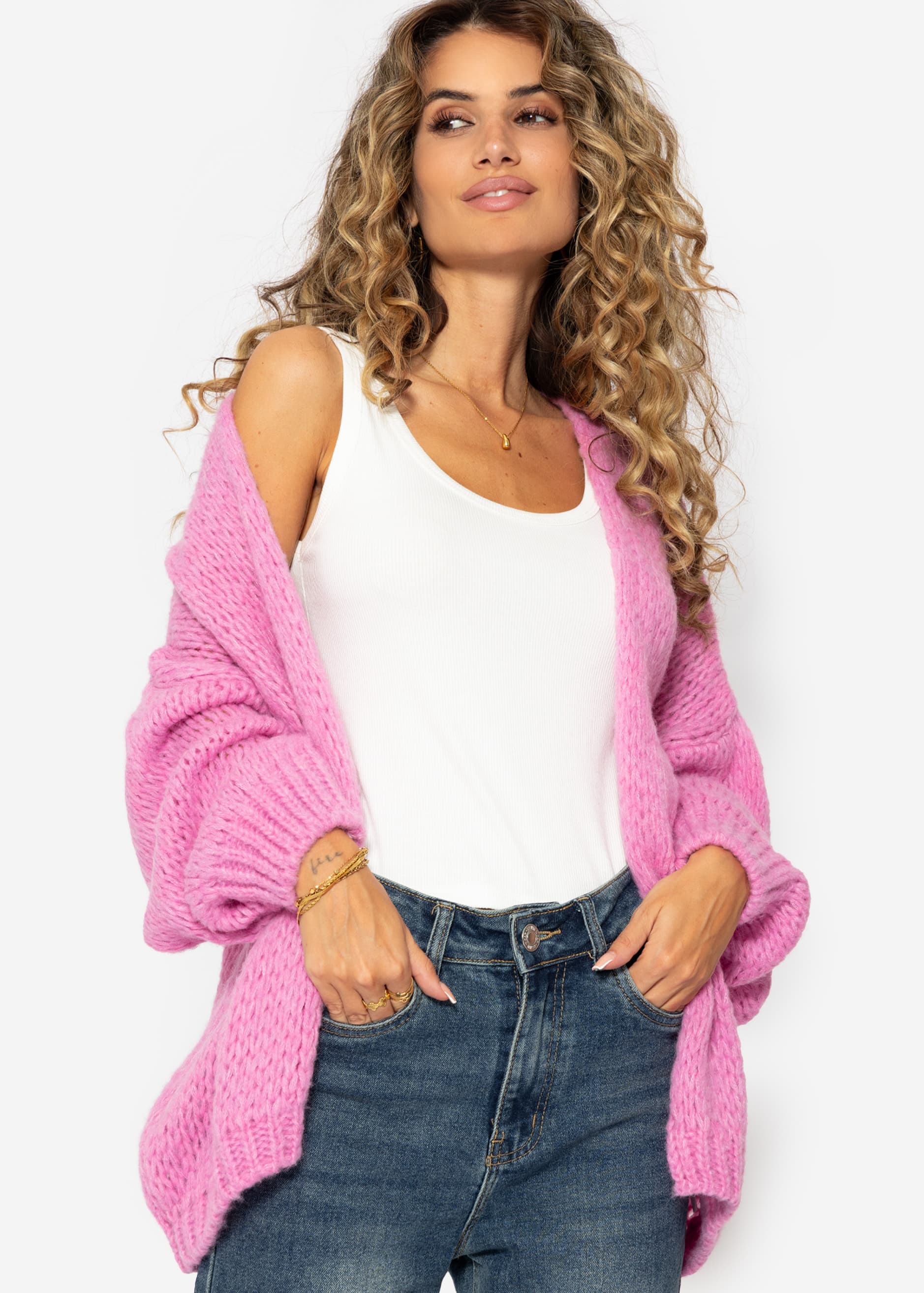 Oversize Cardigan, pink 2