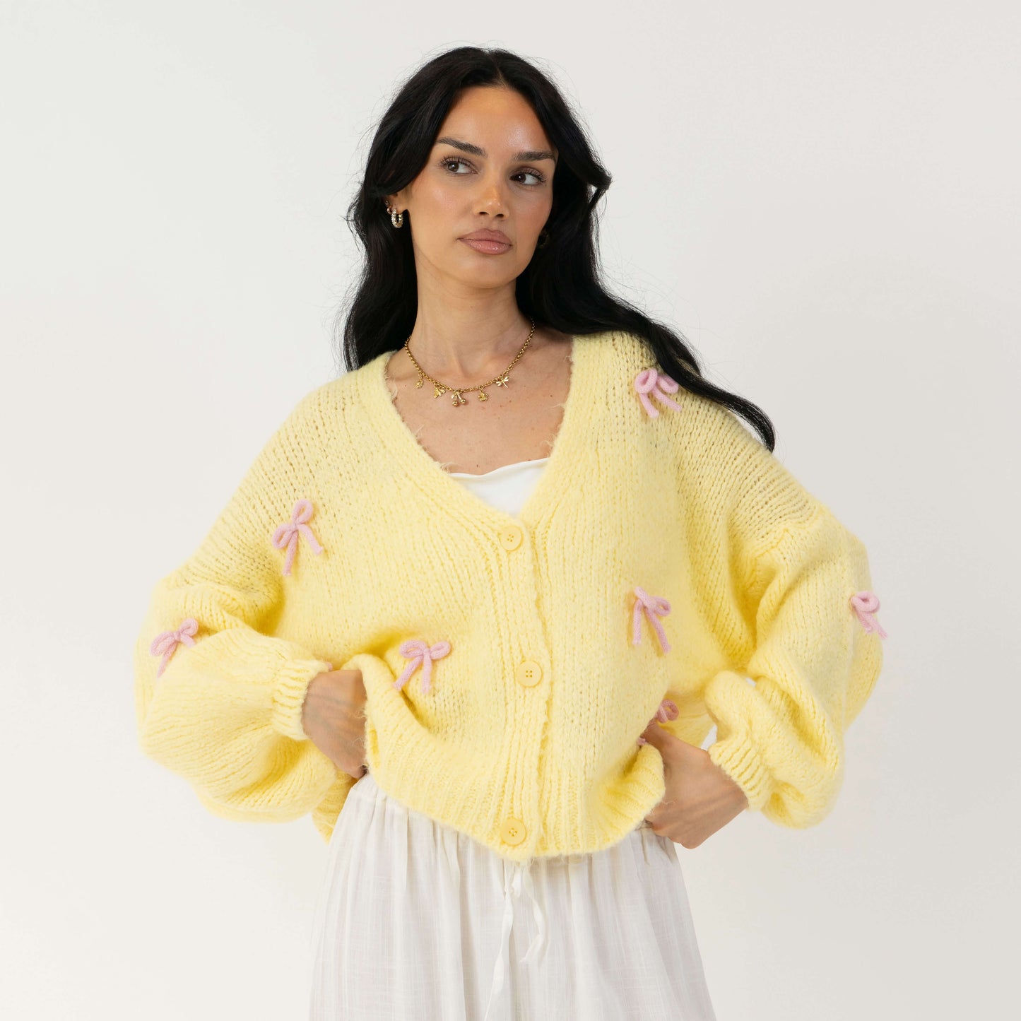 Oversize Mini Schleifen Cardigan 12