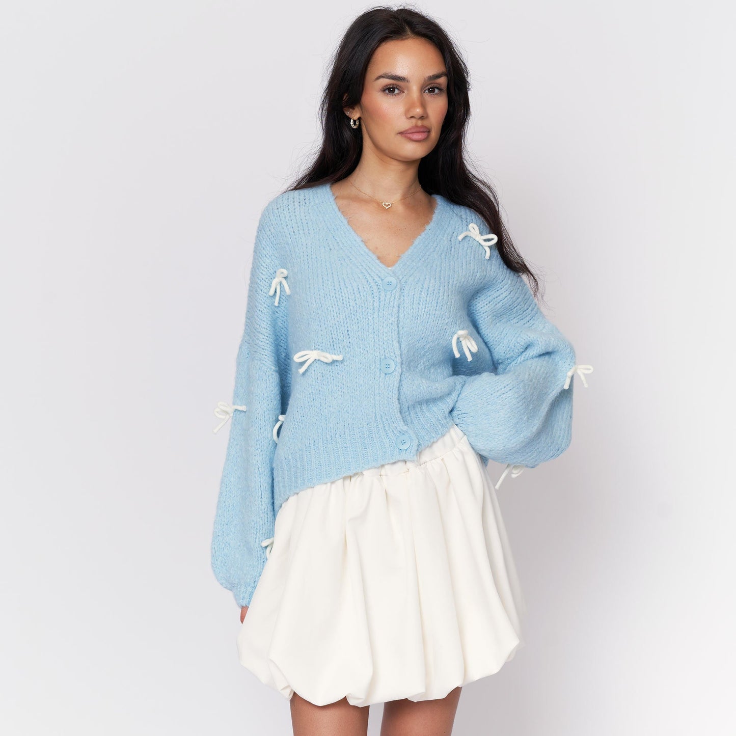 Oversize Mini Schleifen Cardigan 16