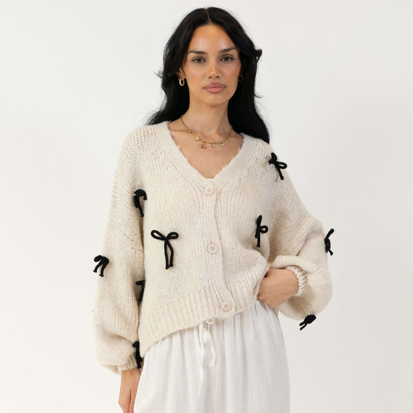 Oversize Mini Schleifen Cardigan 9