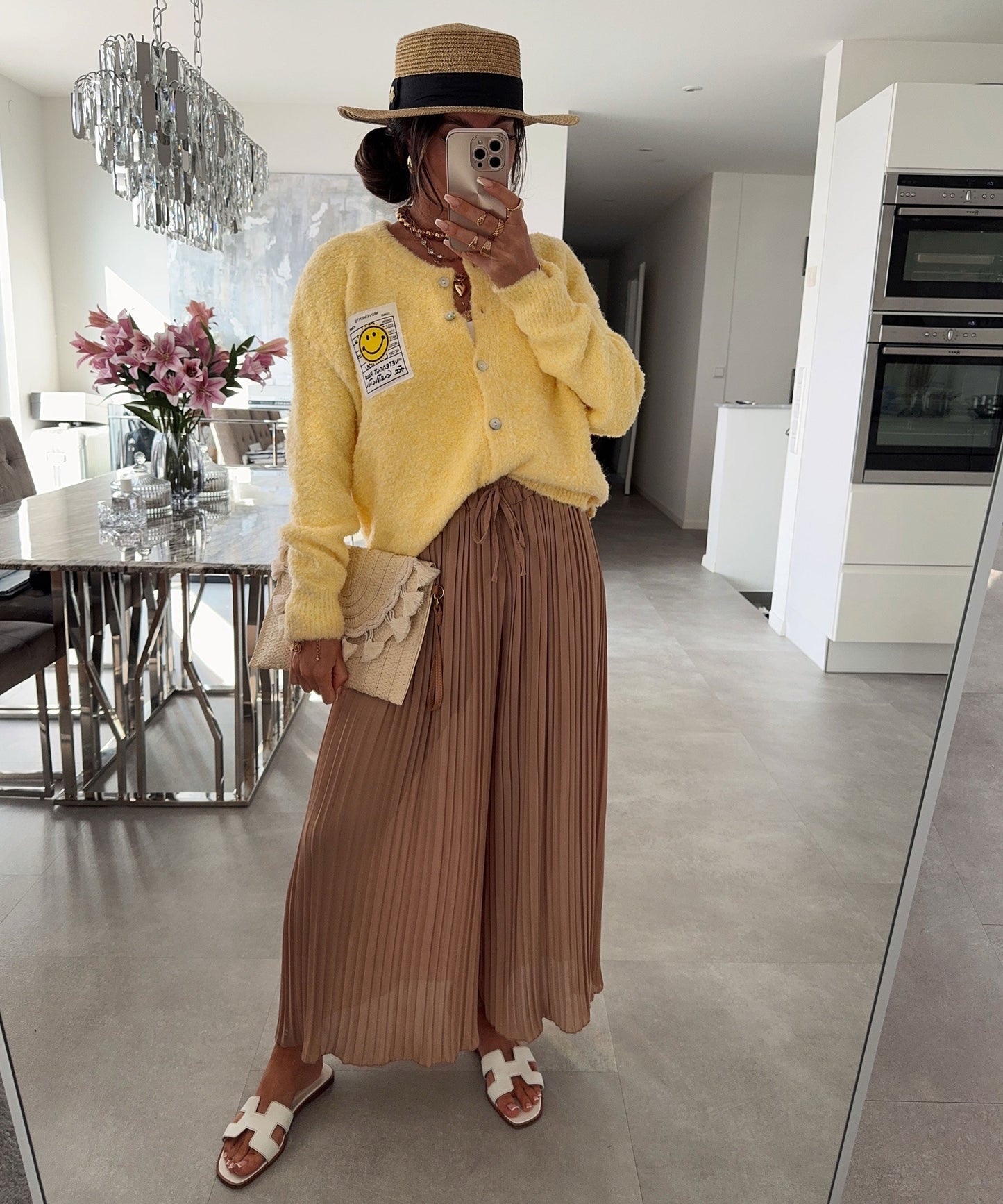 Plissee Hose Mira Camel 1