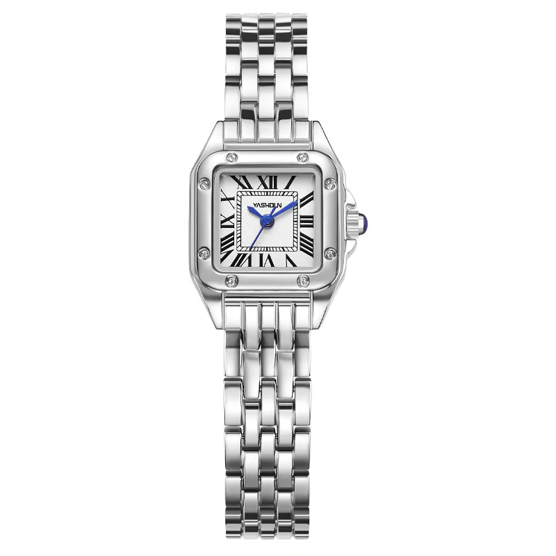 Elegante Damenarmbanduhr bicolor Edelstahlarmband