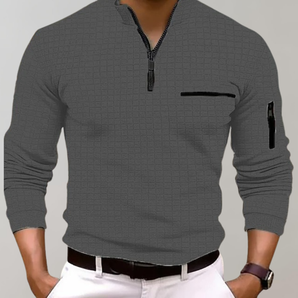 Gottbert Herren Langarm Polo – Modern Fit, Baumwolle, vielseitig tragbar