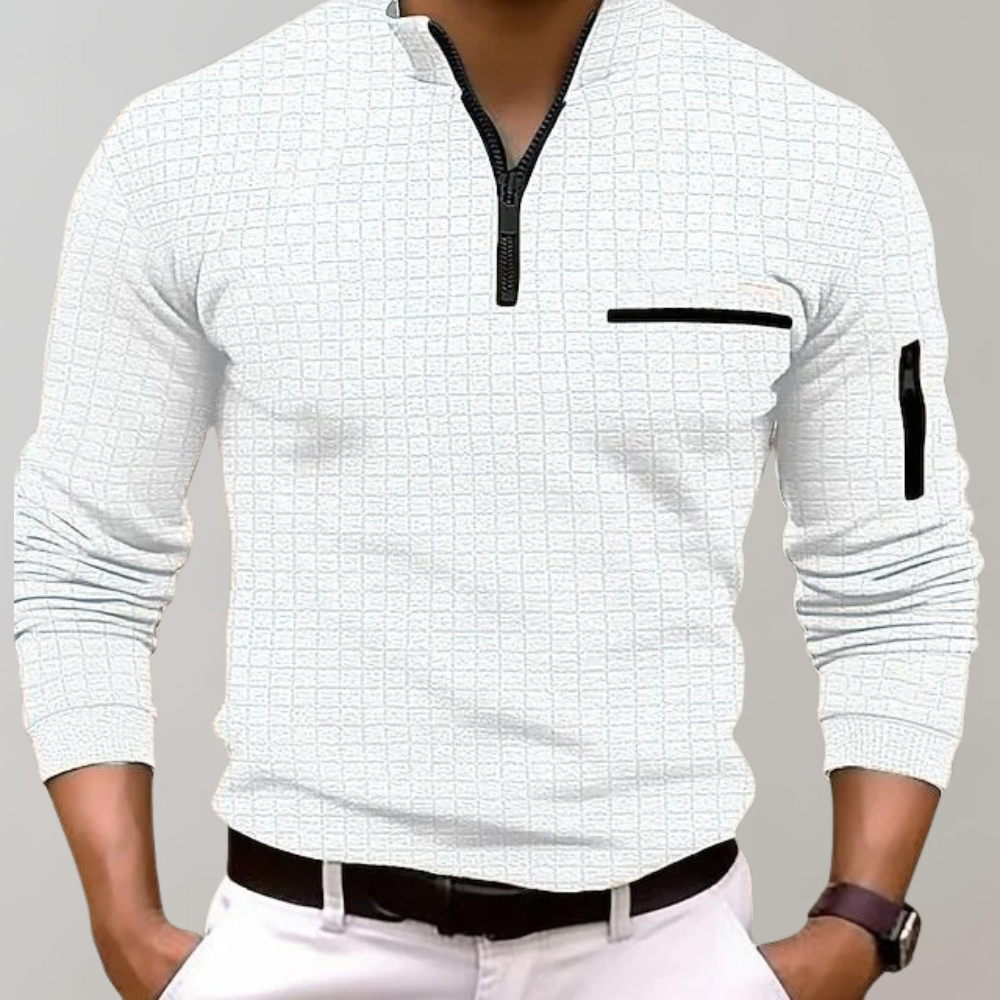 Gottbert Herren Langarm Polo – Modern Fit, Baumwolle, vielseitig tragbar