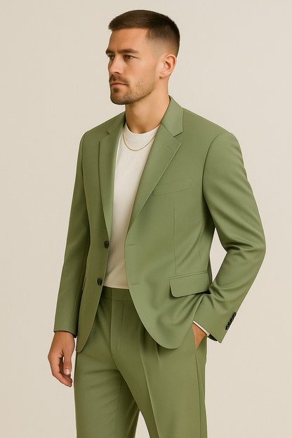 Grüner Herrenanzug Zweiteiler – Modern Fit für Hochzeit & Business