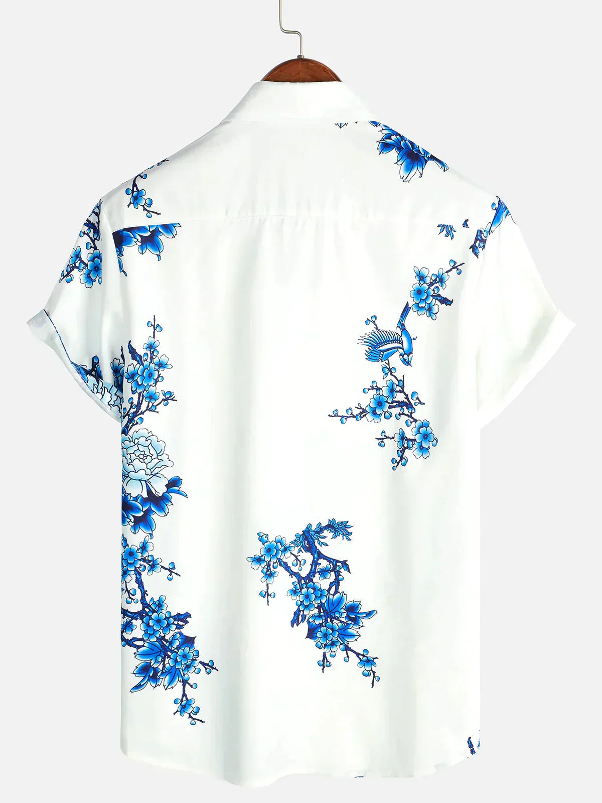 Christian Herren Sommerhemd Weiß – Kurzarm mit Floral Print Leicht & Atmungsaktiv