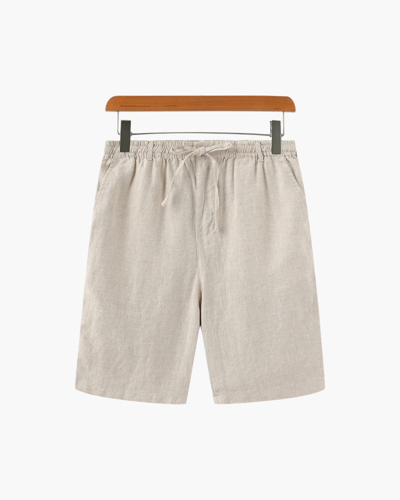 Variant image for Herren Leinen Shorts Beige Größe L 100% Leinen – Bequeme Kurze Hosen für den Sommer-1