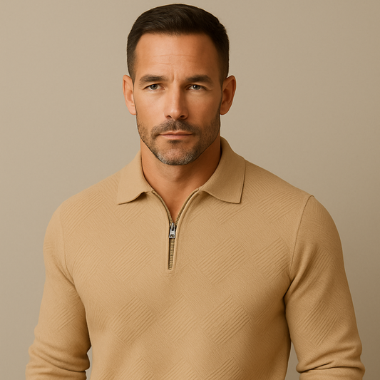 Marcelo Herren Poloshirt mit Reißverschluss