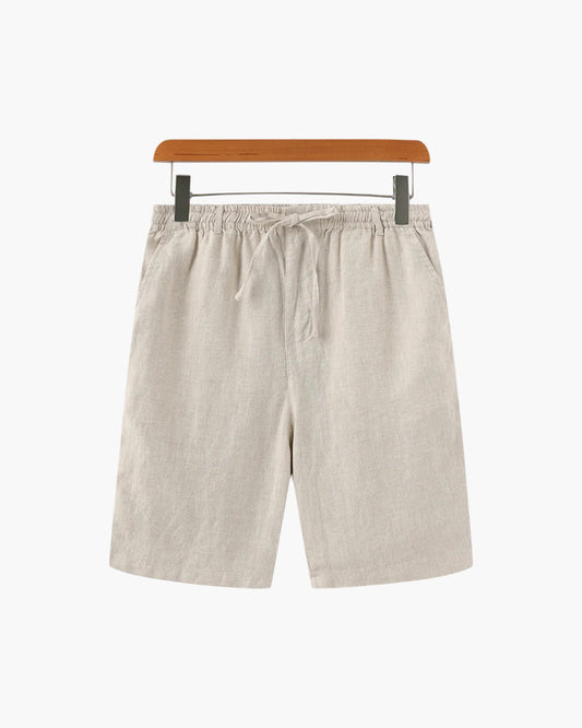 Herren Leinen Shorts Beige Größe L 100% Leinen – Bequeme Kurze Hosen für den Sommer-1