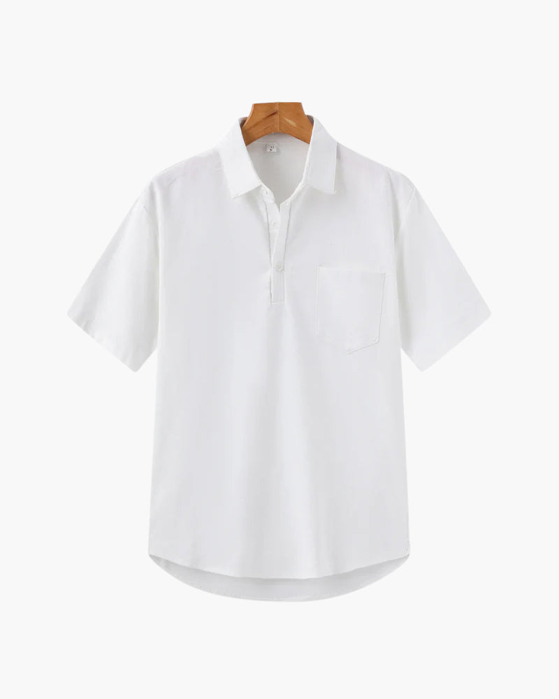 Variant image for Herren Polo Shirt Beige Größe L Leinen Atmungsaktiv Casual-6