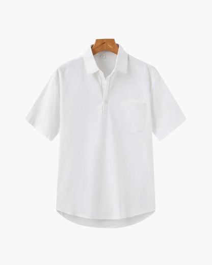 Variant image for Herren Polo Shirt Beige Größe L Leinen Atmungsaktiv Casual-6