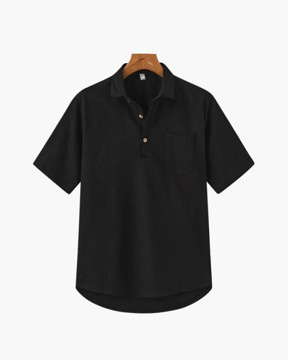 Variant image for Herren Polo Shirt Beige Größe L Leinen Atmungsaktiv Casual-16