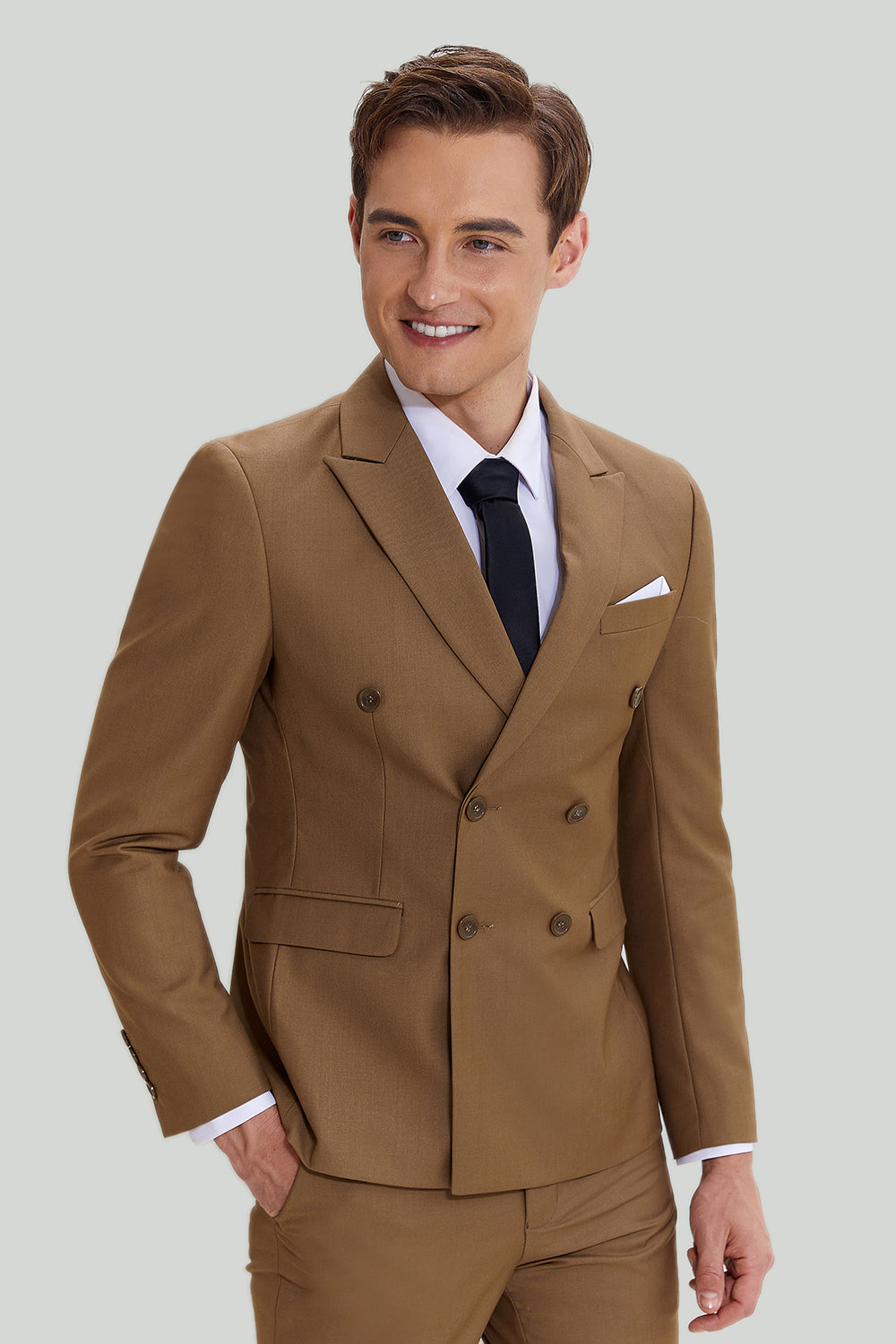 Eleganter Herren Anzug Khaki - Für Hochzeit und formelle Anlässe