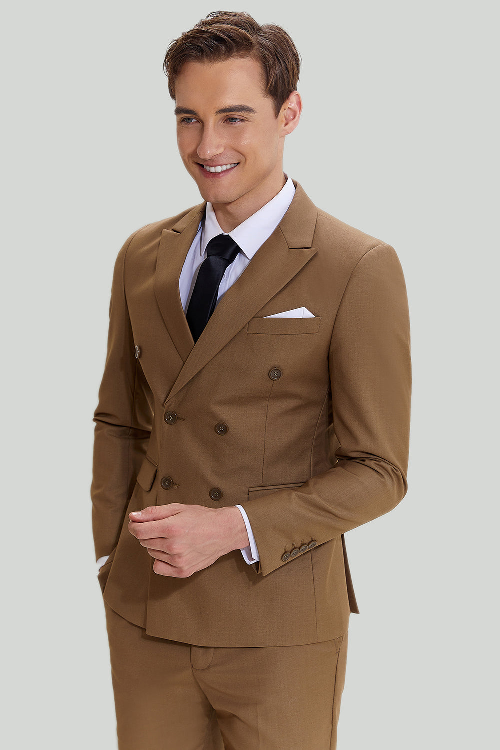 Eleganter Herren Anzug Khaki - Für Hochzeit und formelle Anlässe